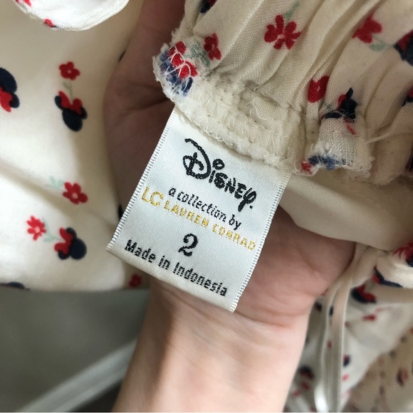 Disney LC Lauren Conrad dress white Minnie Mouse red size two, bow tie back - Picture 9 of 9